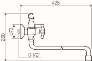 Смеситель для ванны с душем РМС SL71-140 хром